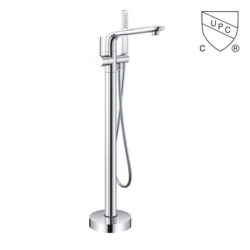 Y0074CP	UPC, CUPC certified freestanding bathtub faucet, floor mount tub faucet;