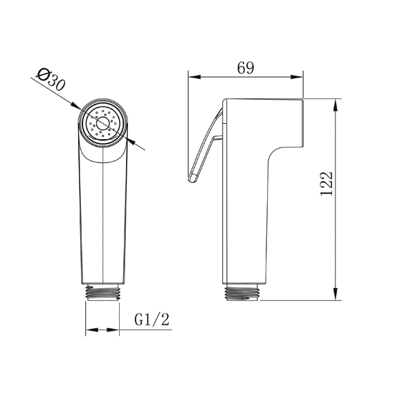 YS36075	ABS shataff, steel toilet bidet sprayer toilet hose bidet sprayer