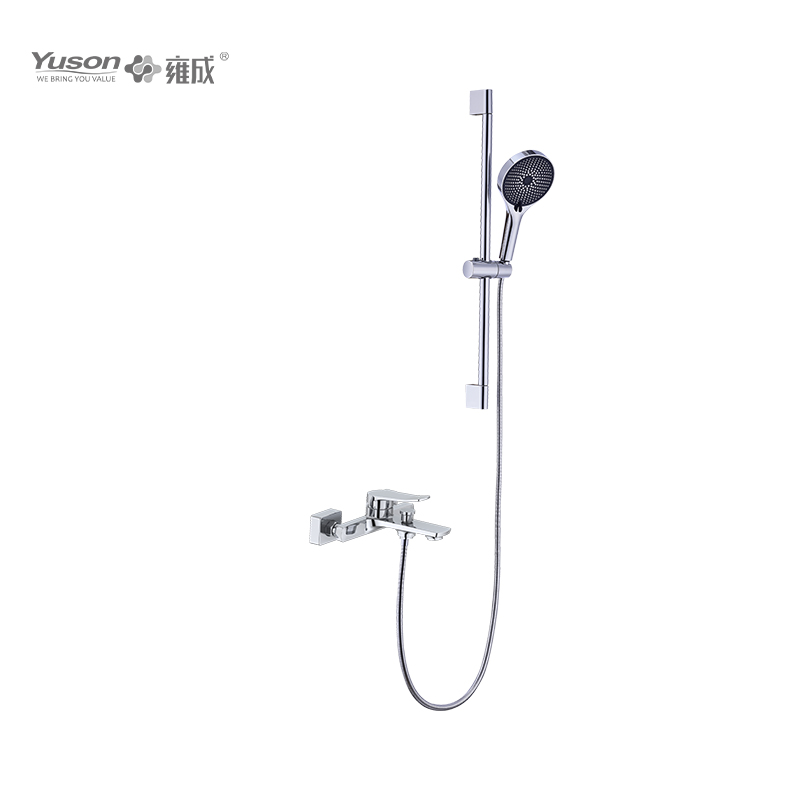 3074-10K2 Brass wall-mounted single lever hot&cold water bath&shower mixer with showerhead&sliding bar