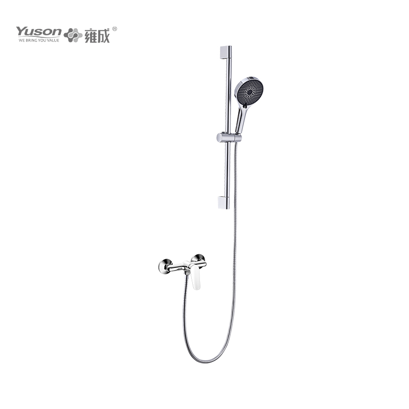 3076-10K2 Brass wall-mounted single lever hot&cold water bath&shower mixer with showerhead&sliding bar