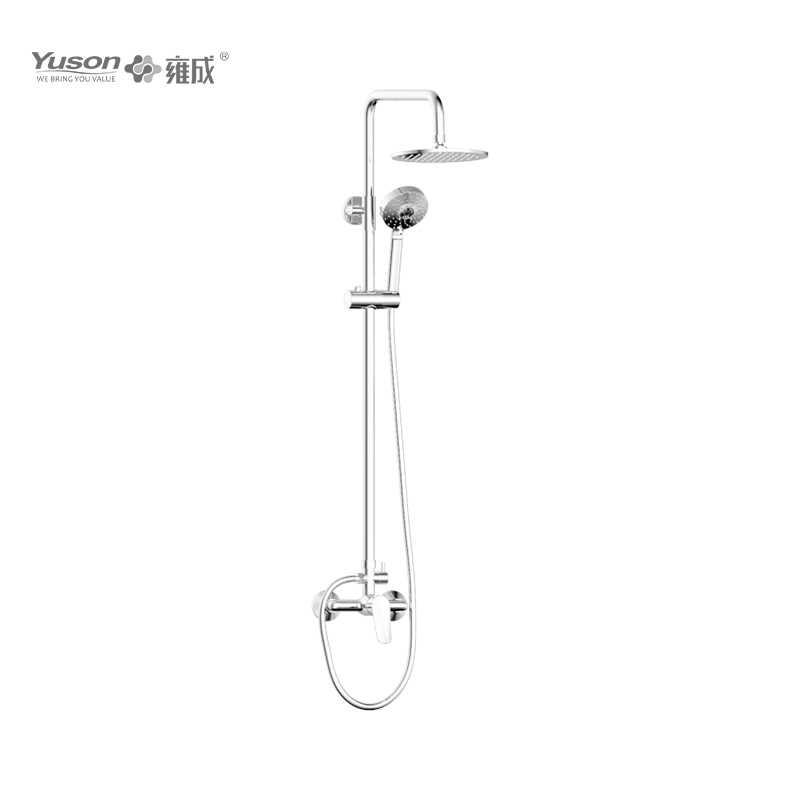 3076-SC1 Brass wall-mounted single lever hot&cold water shower set with rain showerhead 