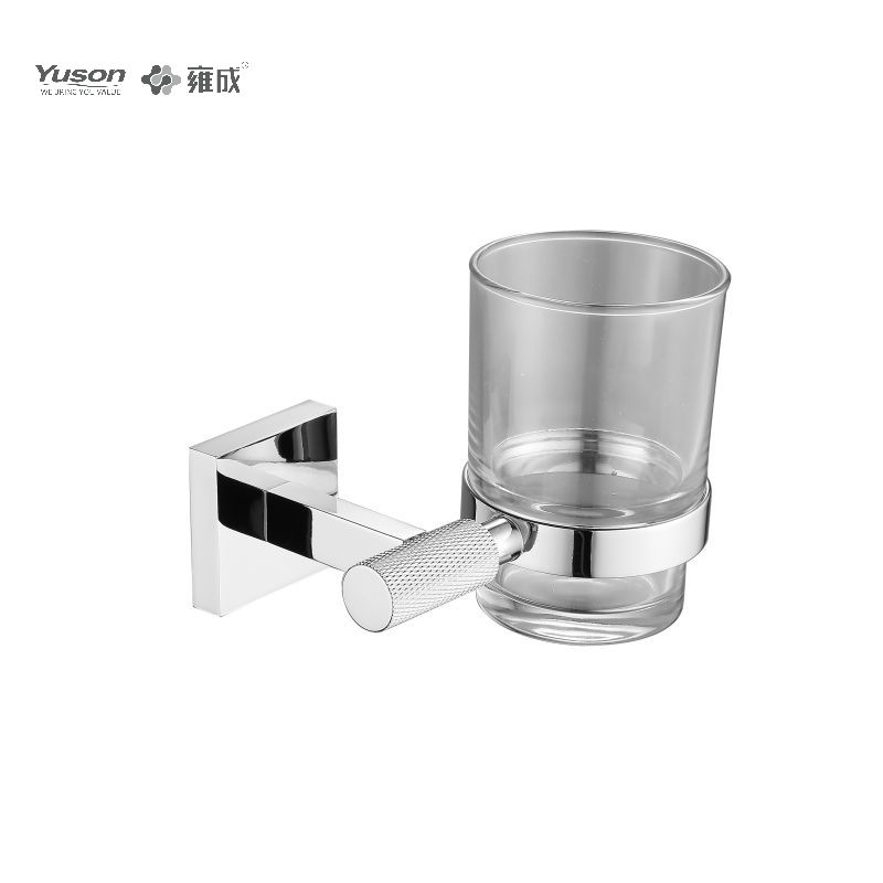 10484 Sleek Bathroom accessories, Tumbler holder, with Frosted/Tempered Glass cup,Zinc/Brass/SUS Tumbler holder, wall- mounted(Series 10400)