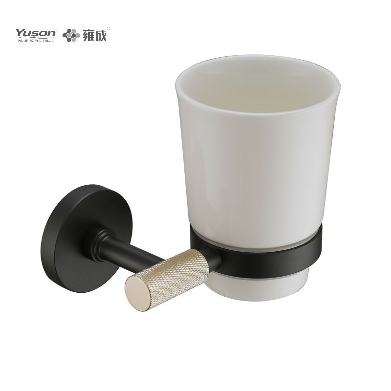 10584 Sleek Bathroom accessories, Tumbler holder, with Frosted/Tempered Glass cup,Zinc/Brass/SUS Tumbler holder, wall- mounted(Series 10500)