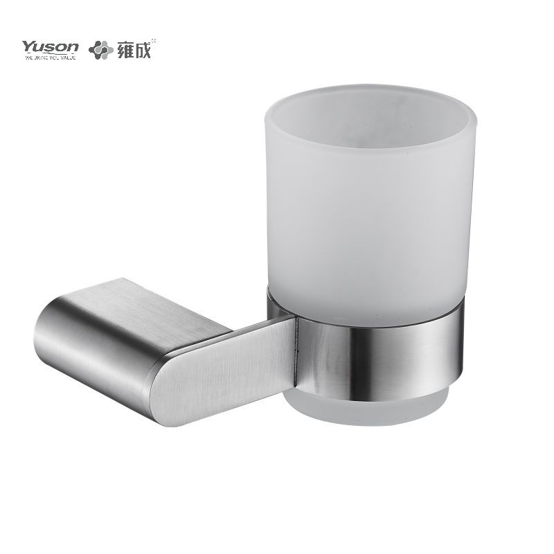 12684 Sleek Bathroom accessories, Tumbler holder, with Frosted/Tempered Glass cup,Zinc/Brass/SUS Tumbler holder, wall- mounted(Series 12600)