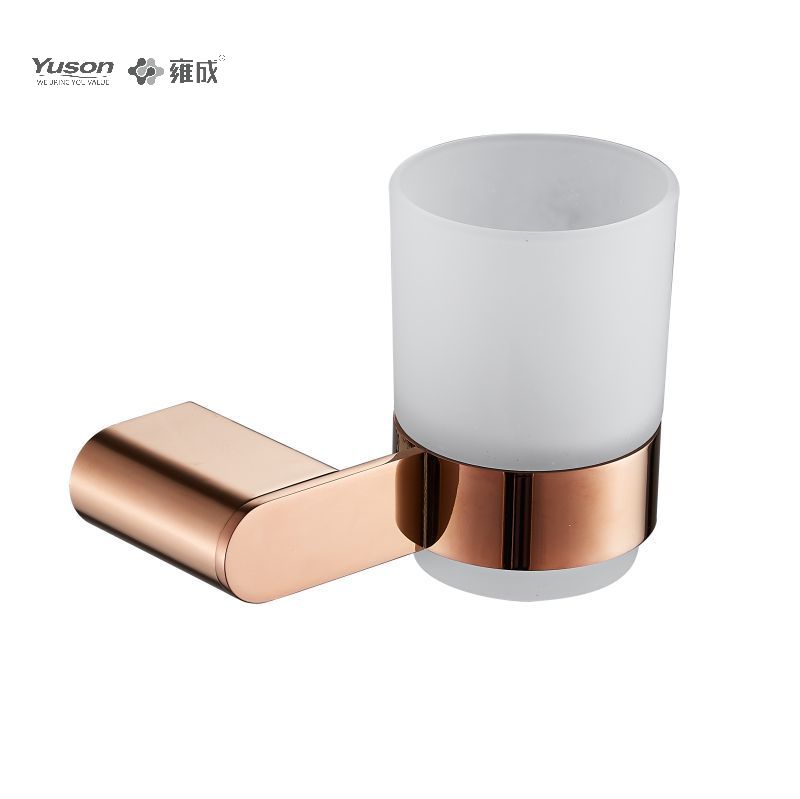 12684 Sleek Bathroom accessories, Tumbler holder, with Frosted/Tempered Glass cup,Zinc/Brass/SUS Tumbler holder, wall- mounted(Series 12600)