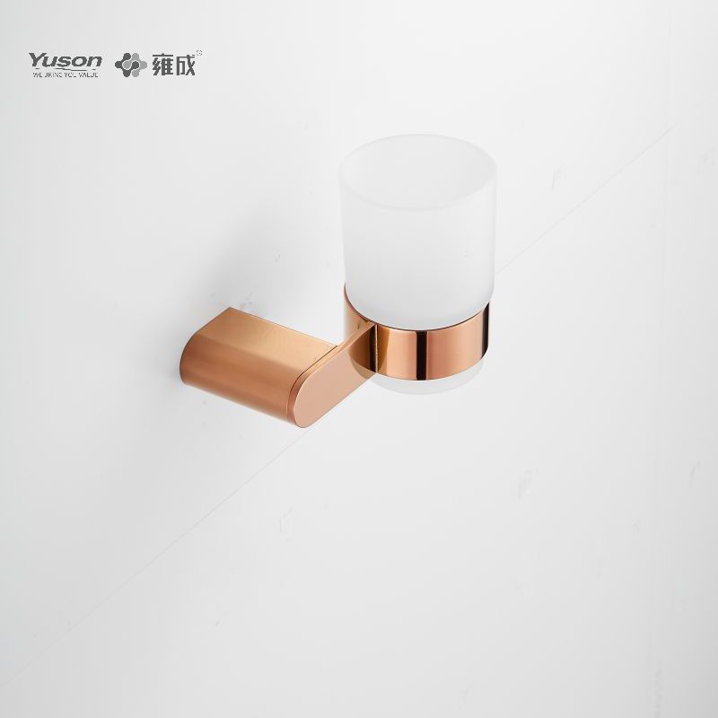 12684 Sleek Bathroom accessories, Tumbler holder, with Frosted/Tempered Glass cup,Zinc/Brass/SUS Tumbler holder, wall- mounted(Series 12600)