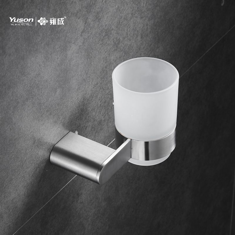 12684 Sleek Bathroom accessories, Tumbler holder, with Frosted/Tempered Glass cup,Zinc/Brass/SUS Tumbler holder, wall- mounted(Series 12600)