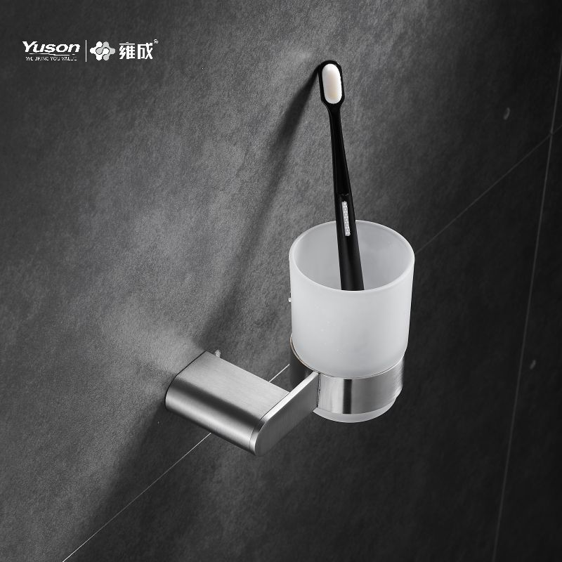 12684 Sleek Bathroom accessories, Tumbler holder, with Frosted/Tempered Glass cup,Zinc/Brass/SUS Tumbler holder, wall- mounted(Series 12600)