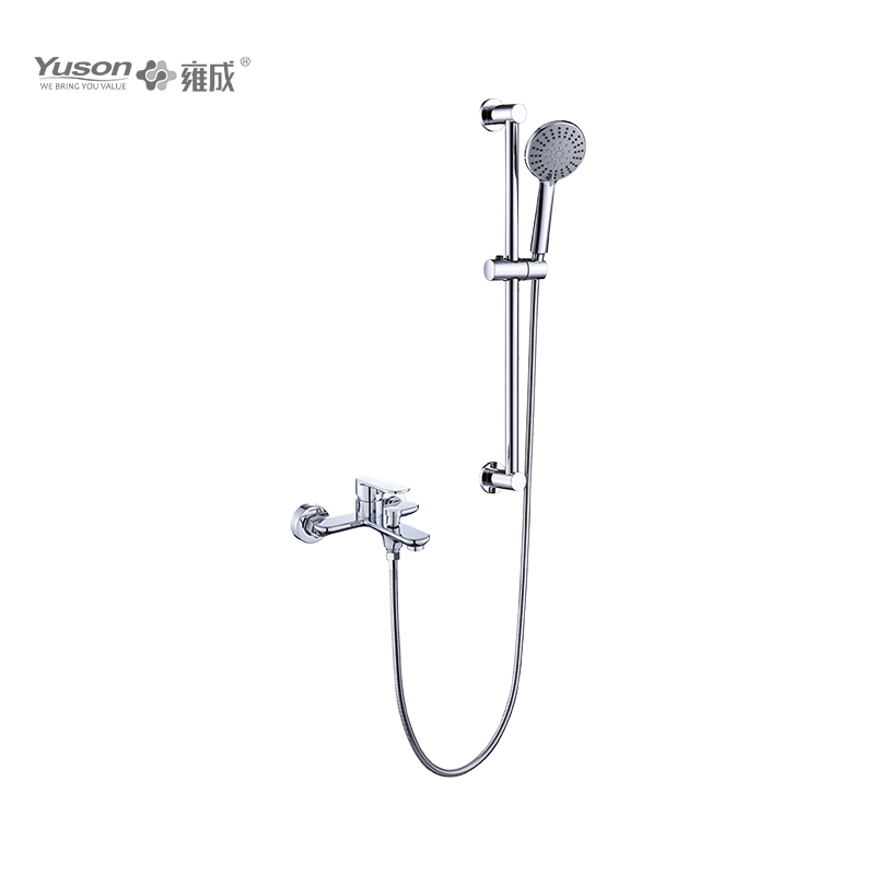 2012-10K2 Brass wall-mounted single lever hot&cold water bath&shower mixer with showerhead&sliding bar