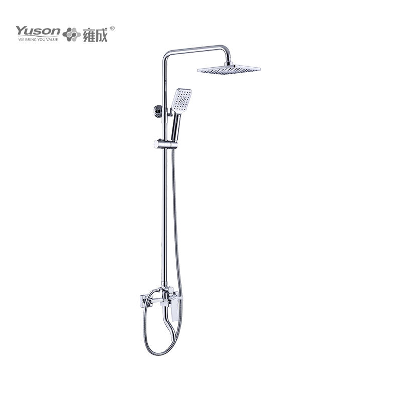 2020-11K1 Brass wall-mounted single lever hot&cold water shower set with rain showerhead 