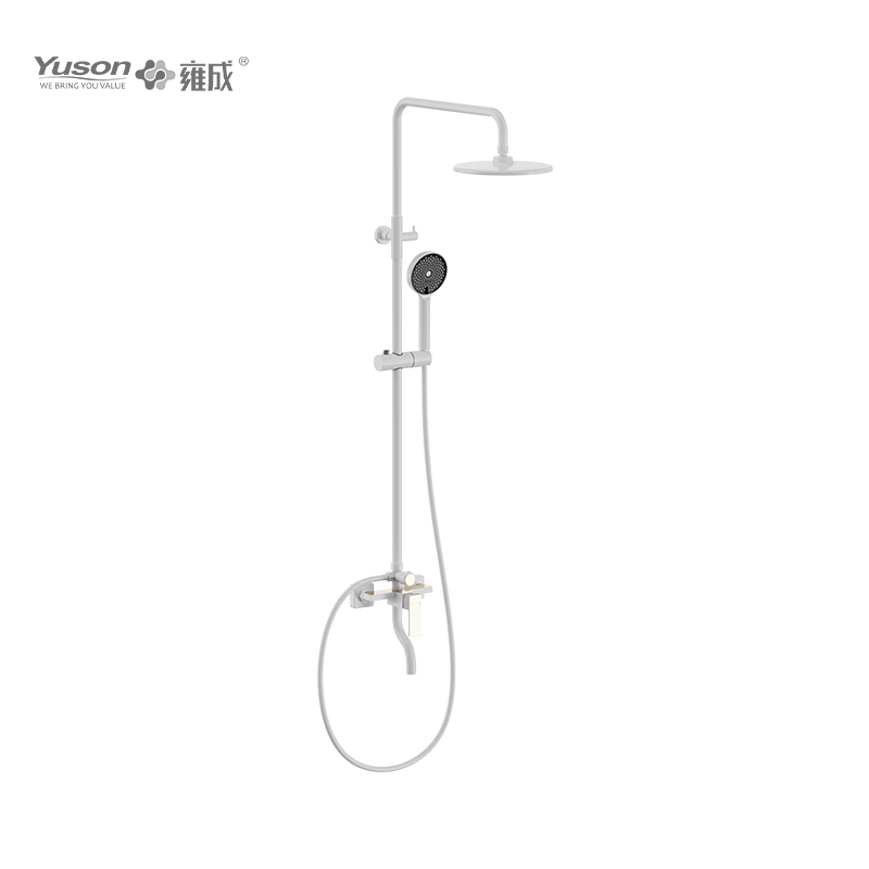 2020-11K1 Brass wall-mounted single lever hot&cold water shower set with rain showerhead 