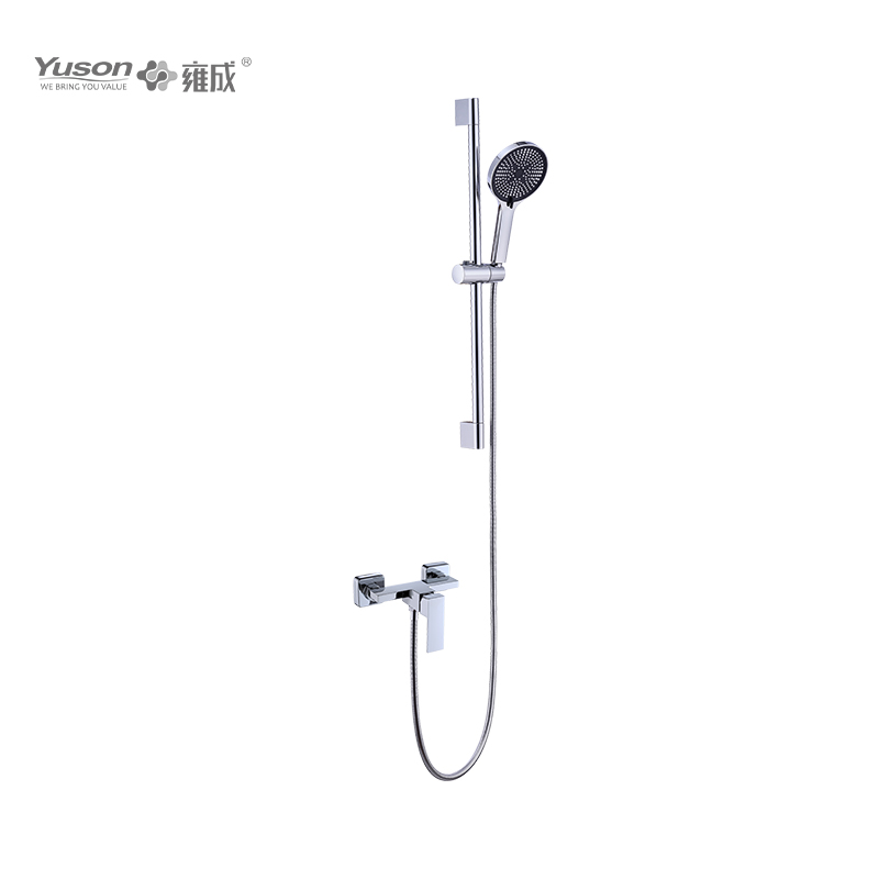 2020-20K2 Brass wall-mounted single lever hot&cold water shower mixer with showerhead&sliding bar