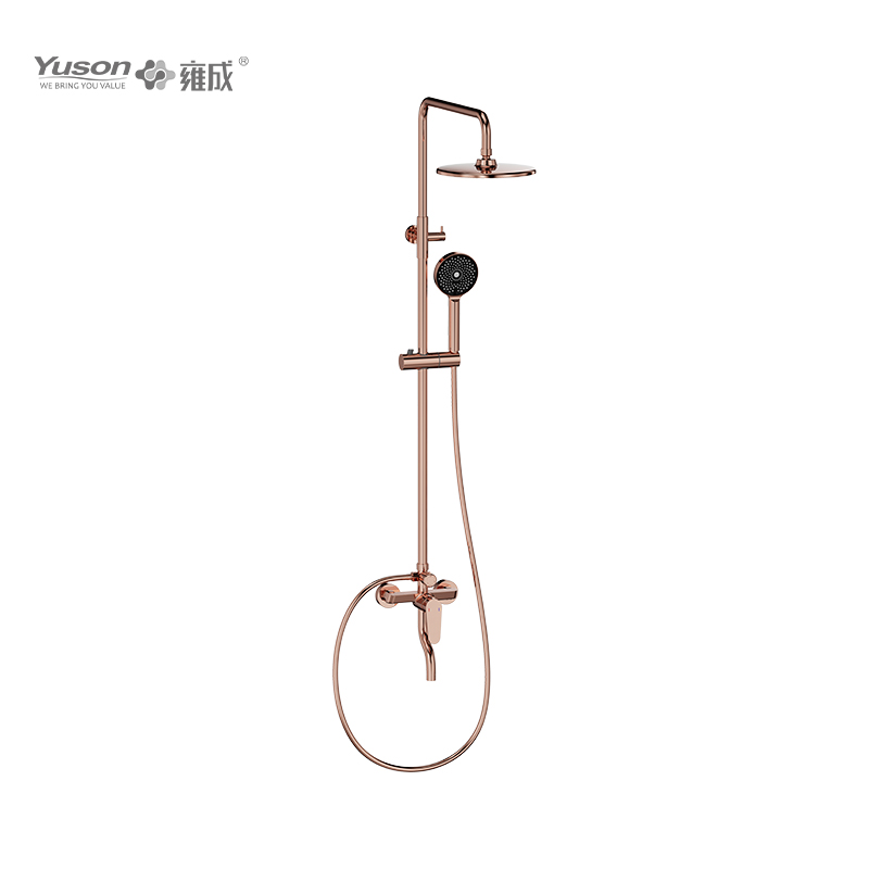 2027-11K1 Brass wall-mounted single lever hot&cold water shower set with rain showerhead 