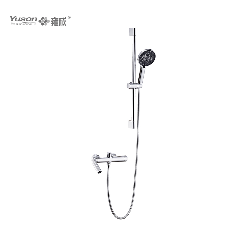 2047-10K2 Brass wall-mounted single lever hot&cold water bath&shower mixer with showerhead&sliding bar