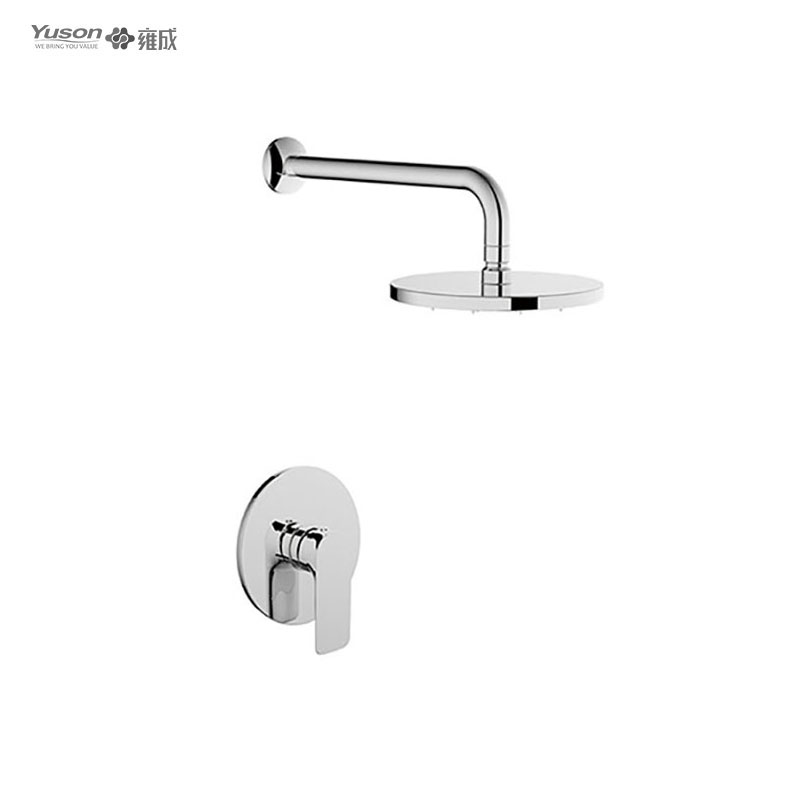 3165-41	brass faucet single lever hot/cold water embeded shower mixer with rain showerhead 