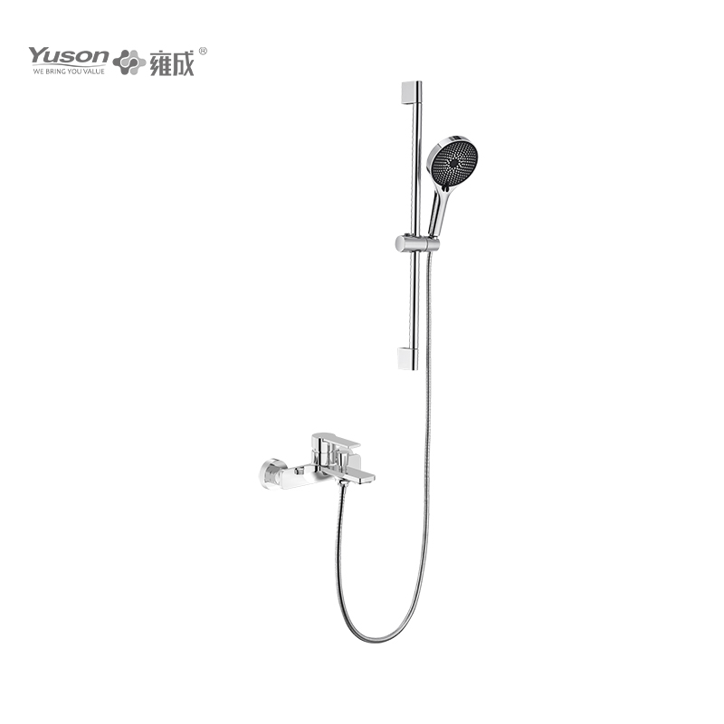 3378-10K2 Brass wall-mounted single lever hot&cold water bath&shower mixer with showerhead&sliding bar