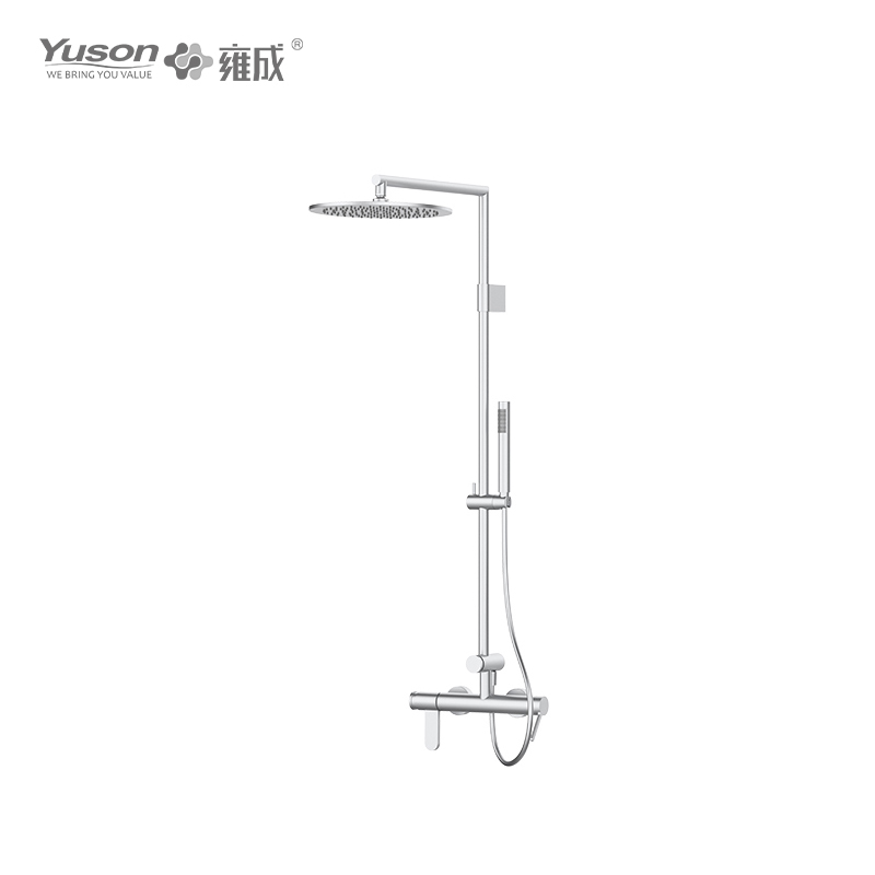 How does the built-in water flow control device of the multifunctional single-pole wall-mounted shower column save water accurately?